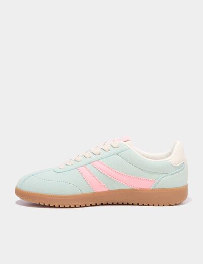 Tennis basses &agrave; lacets vert femme
