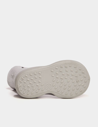 Chaussons chaussettes gris bébé fille