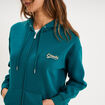 Sweat zipp&eacute; &agrave; capuche vert fonc&eacute; femme