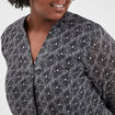 Blouse fils métallisés manches longues noir femme grande taille