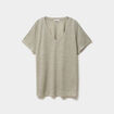 T-shirt col en V manches courtes vert kaki femme grande taille
