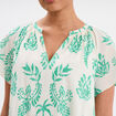 Robe trapèze manches papillons coton ecru femme