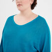 Pull manches longues col rond bleu canard femme grande taille