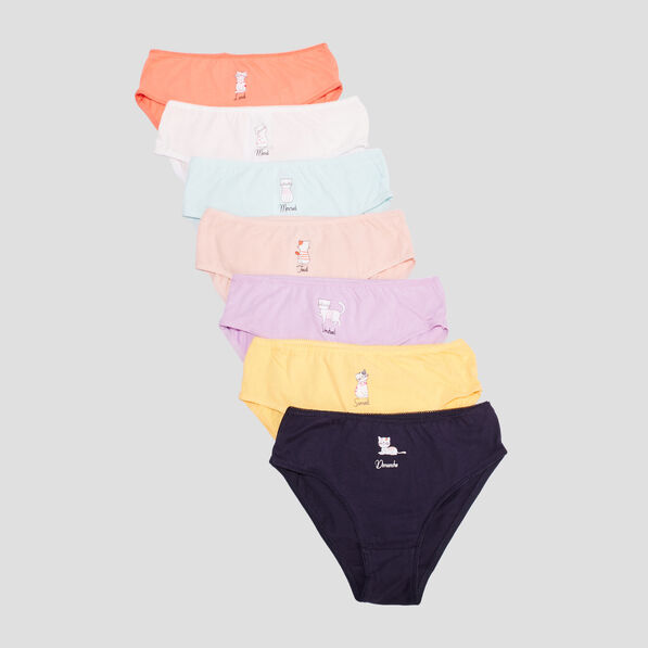 lot 7 culottes coton taille elastiquee vert fille Lot 7 culottes coton taille élastiquée vert fille