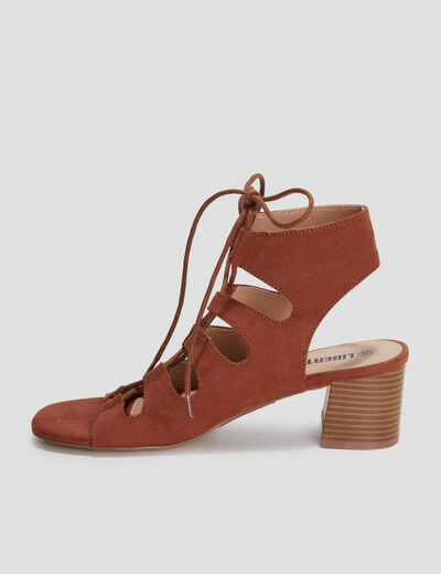 Sandales à talons et lacets Liberto marron femme