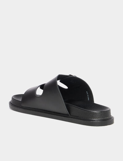 Mules avec boucles noir femme