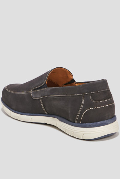 Loafers en cuir bleu marine homme