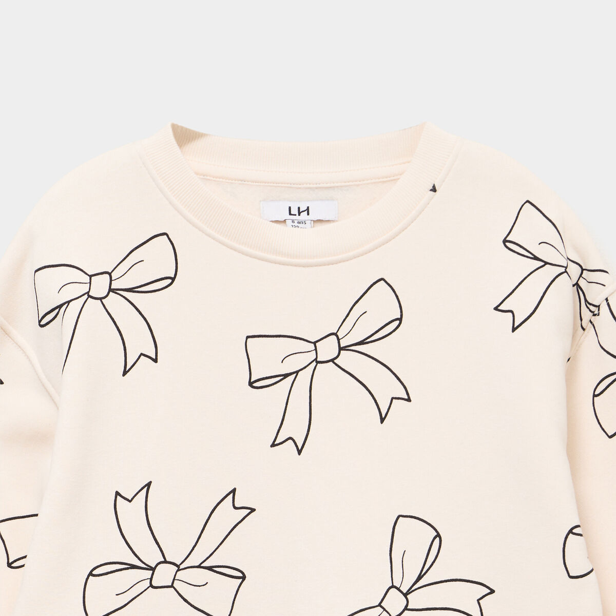 Robe sweat molletonn&eacute;e ample courte beige fille