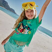 T-shirt à franges coton Vaiana vert fille