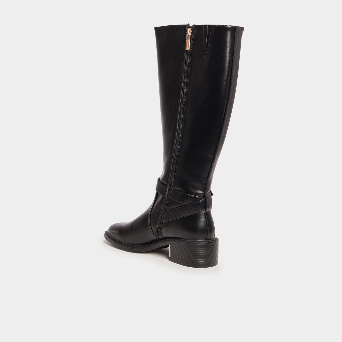 Bottes &agrave; talons avec boucles noir femme