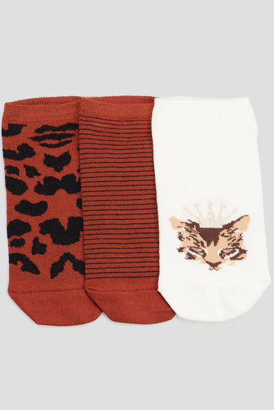 Lot 3 paires chaussettes orange foncé femme
