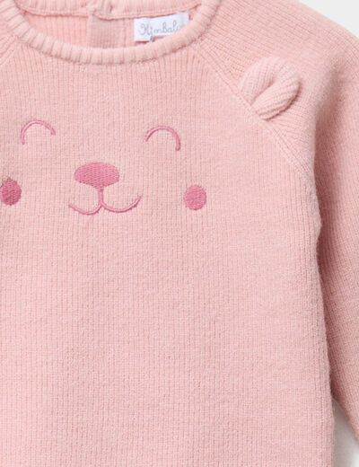 Ensemble tricot 2 pi&egrave;ces rose fushia b&eacute;b&eacute;