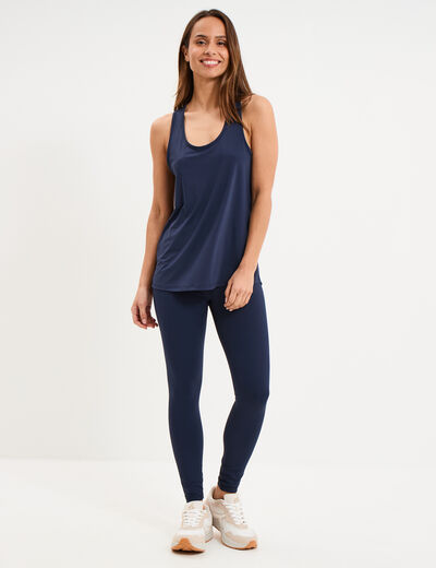 Legging de sport taille haute bleu marine femme