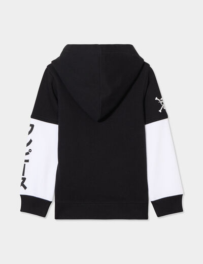 Sweat à capuche hoodie One Piece noir garçon