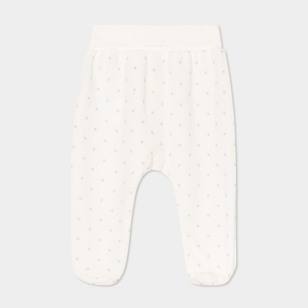 Lot 2 pantalons effet velours coton blanc b&eacute;b&eacute;