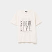 T-shirt strass et manches courtes creme femme