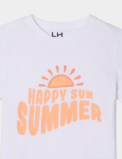 T-shirt manches courtes coton blanc garçon