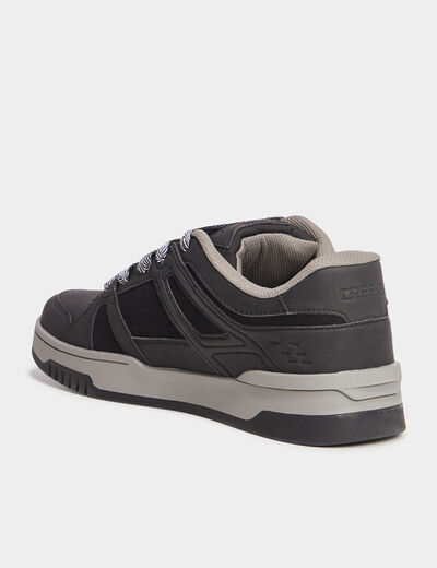 Tennis basses à lacets noir homme