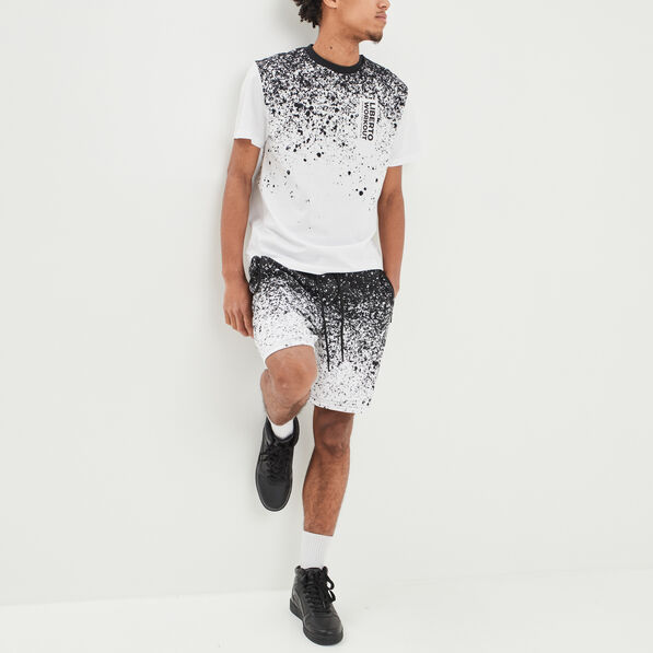 Short jogging droit à coulisse blanc homme