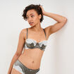 Soutien-gorge bandeau avec dentelle vert kaki femme