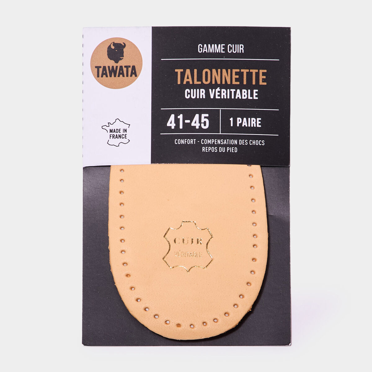 Talonnettes en cuir confort Tawata sable mixte