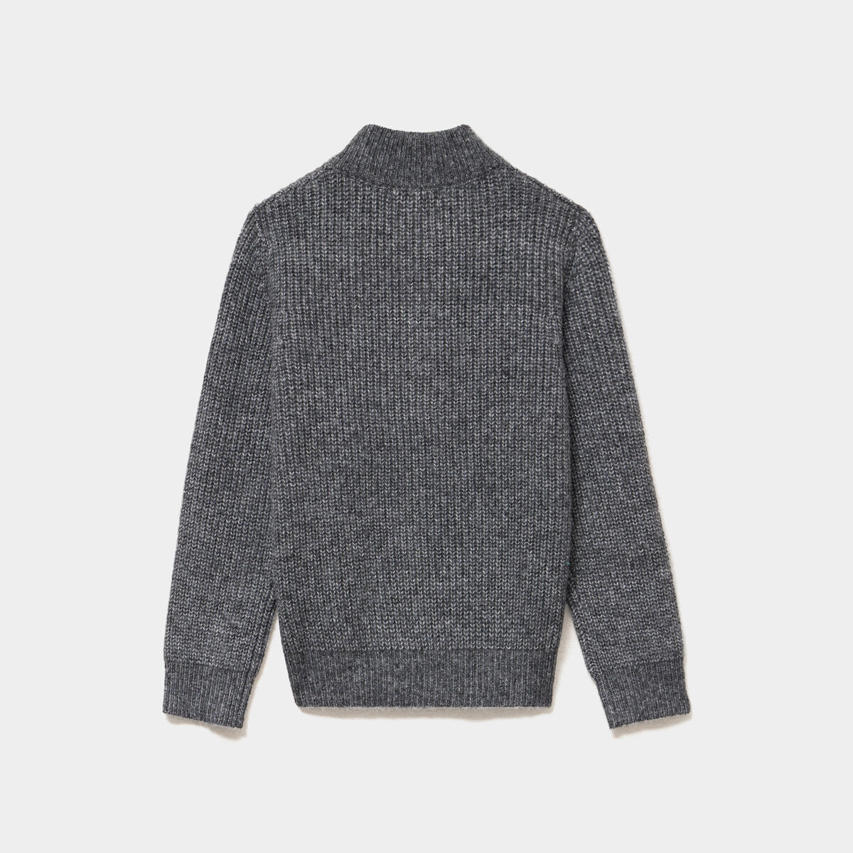 Pull droit col camionneur gris gar&ccedil;on