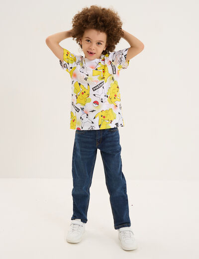 T-shirt manches courtes Pokémon Pikachu blanc garçon