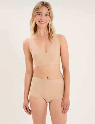 Soutien-gorge brassi&egrave;re microfibre beige femme