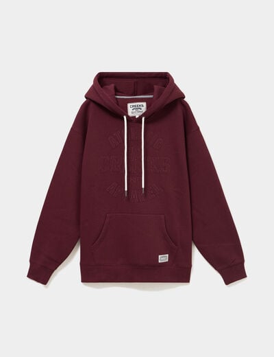 Sweat &agrave; capuche hoodie violet fonc&eacute; femme