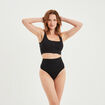 String gainant taille haute noir femme