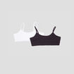 Lot 2 brassi&egrave;res bretelles fines coton noir fille