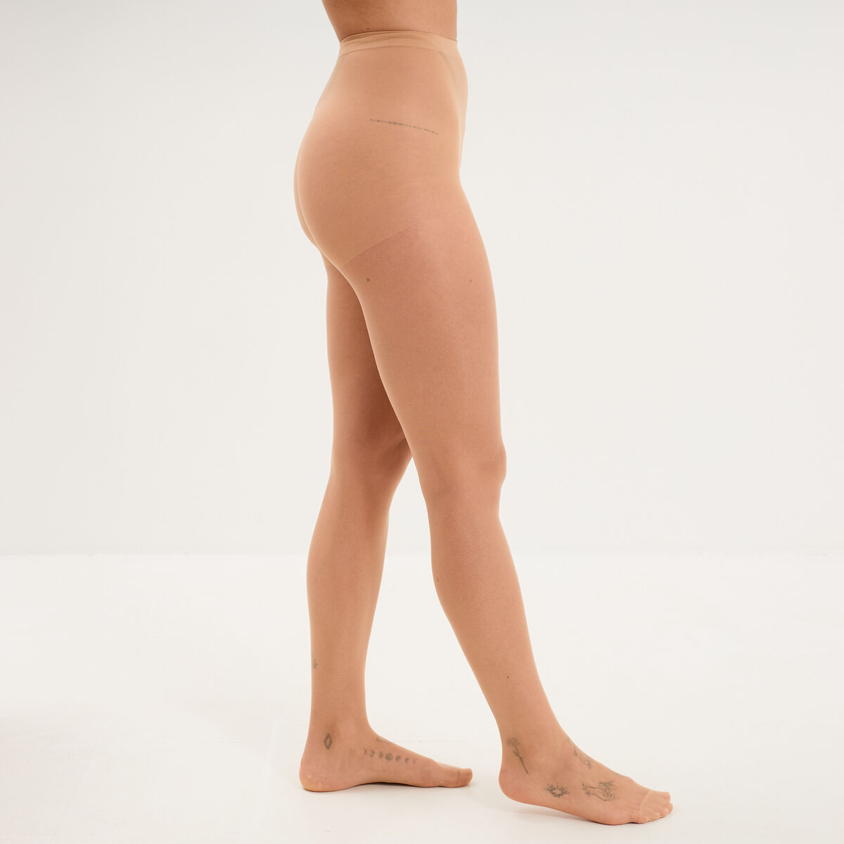 Lot 2 collants voile 20D sable femme