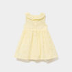 Robe &eacute;vas&eacute;e broderie anglaise coton jaune clair b&eacute;b&eacute; fille