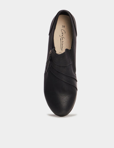 Bottines confort &agrave; talons zipp&eacute;s noir femme