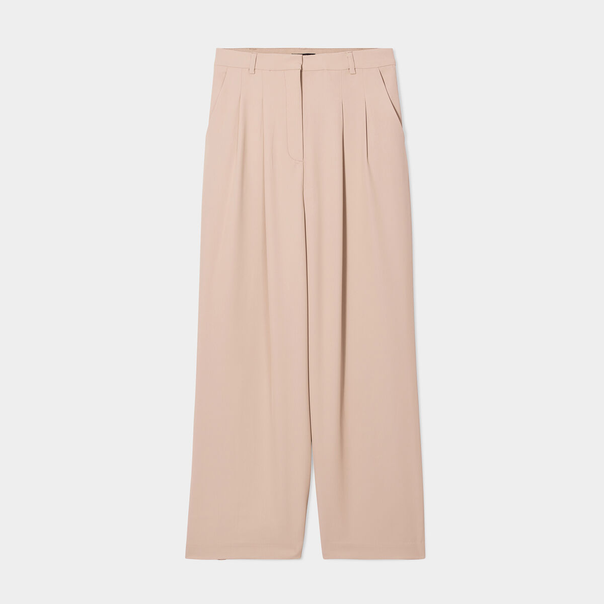 Pantalon city wide leg à pinces sable femme