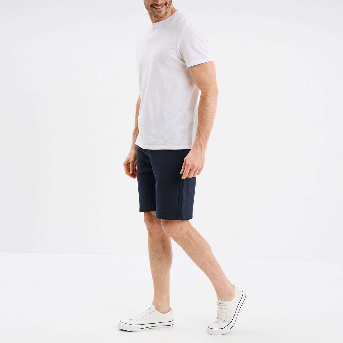 Short de jogging en molleton bleu marine homme