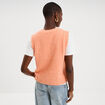 Pull sans manches col rond rose corail femme