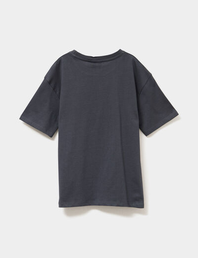 T-shirt manches courtes coton Among Us gris foncé garçon