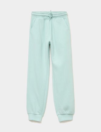 Pantalon de jogging molleton vert pastel fille
