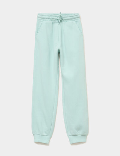 Pantalon de jogging molleton vert pastel fille