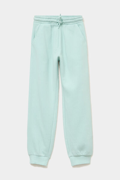 Pantalon de jogging molleton vert pastel fille