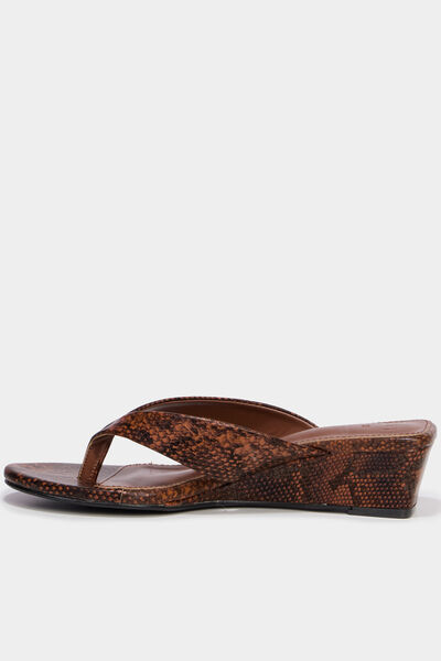 Mules &agrave; talons compens&eacute;s marron femme