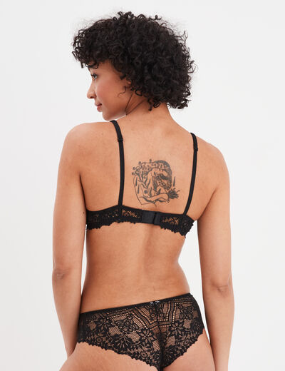 Soutien-gorge push up paddé dentelle noir femme