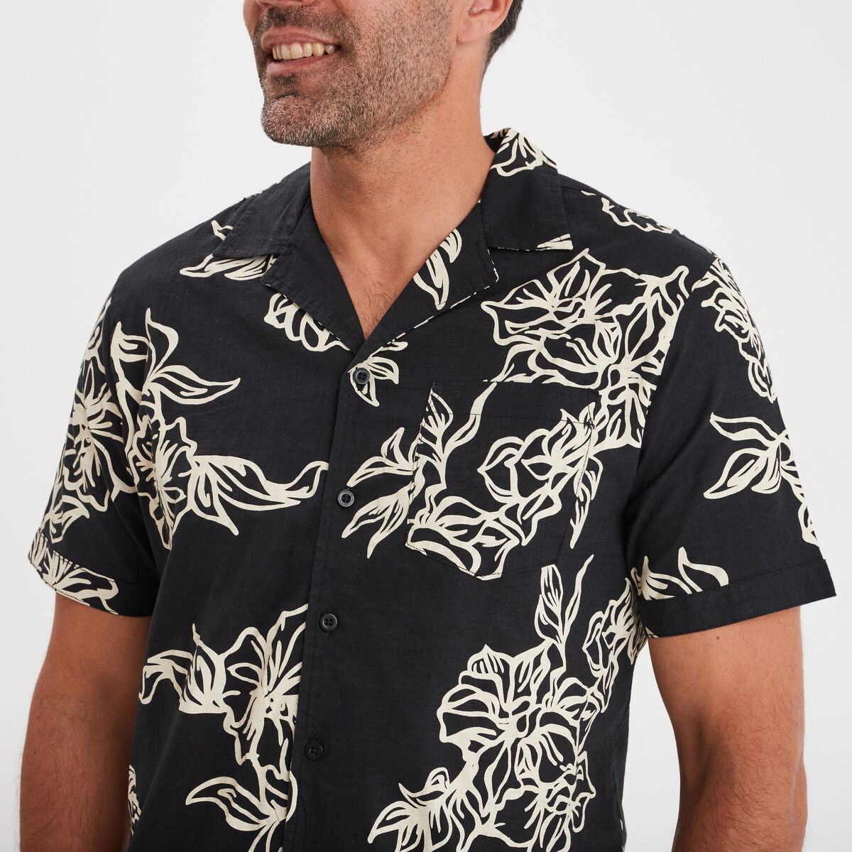 Chemise manches courtes Liberto noir homme