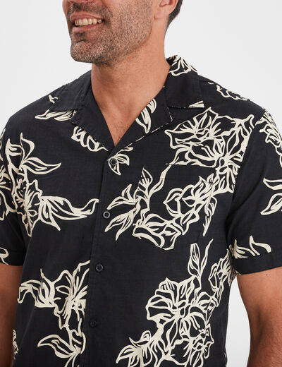 Chemise manches courtes Liberto noir homme