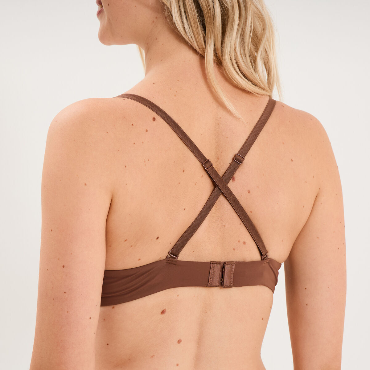 Soutien-gorge triangle bretelles fines marron femme