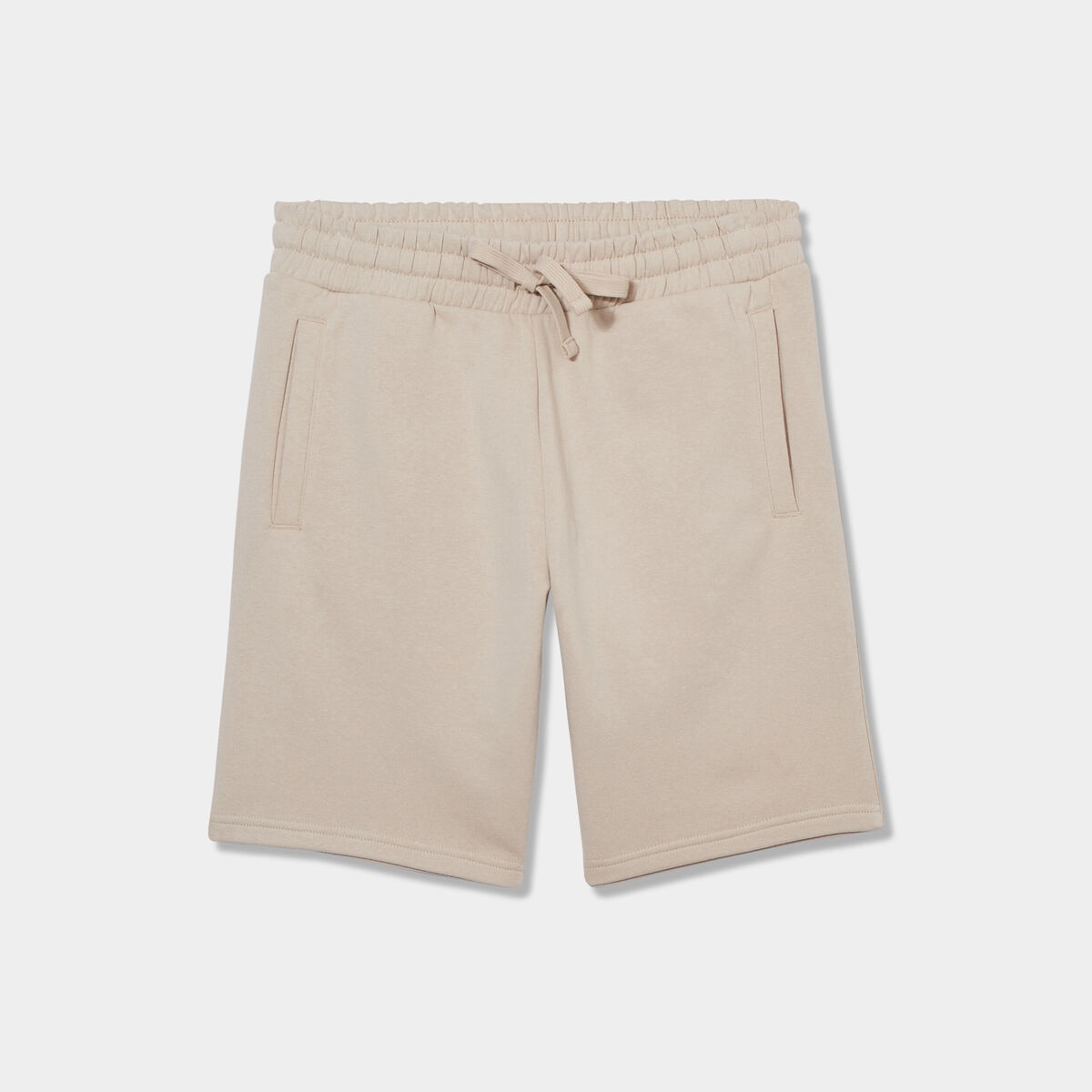 Short jogging molletonné droit beige homme