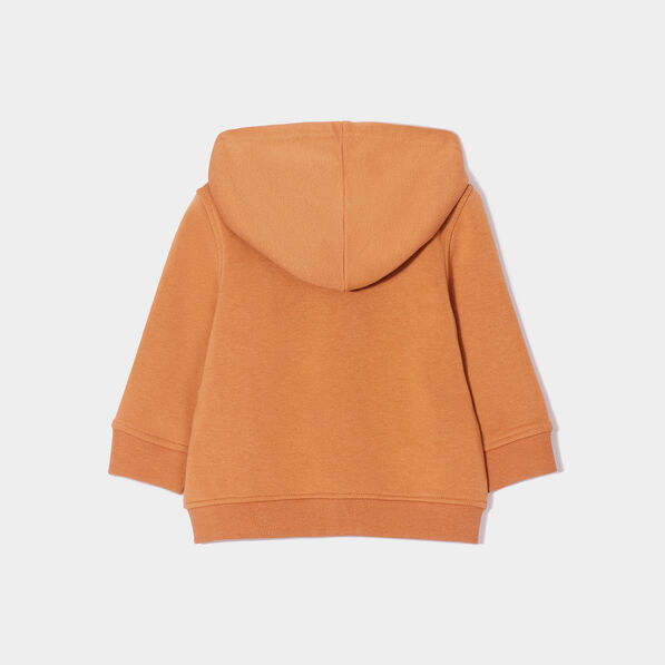 sweat a capuche zippe marron cognac bebeg Sweat à capuche zippé marron cognac bébé garçon