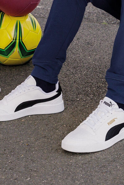 Tennis à lacets Puma Shuffle blanc garçon