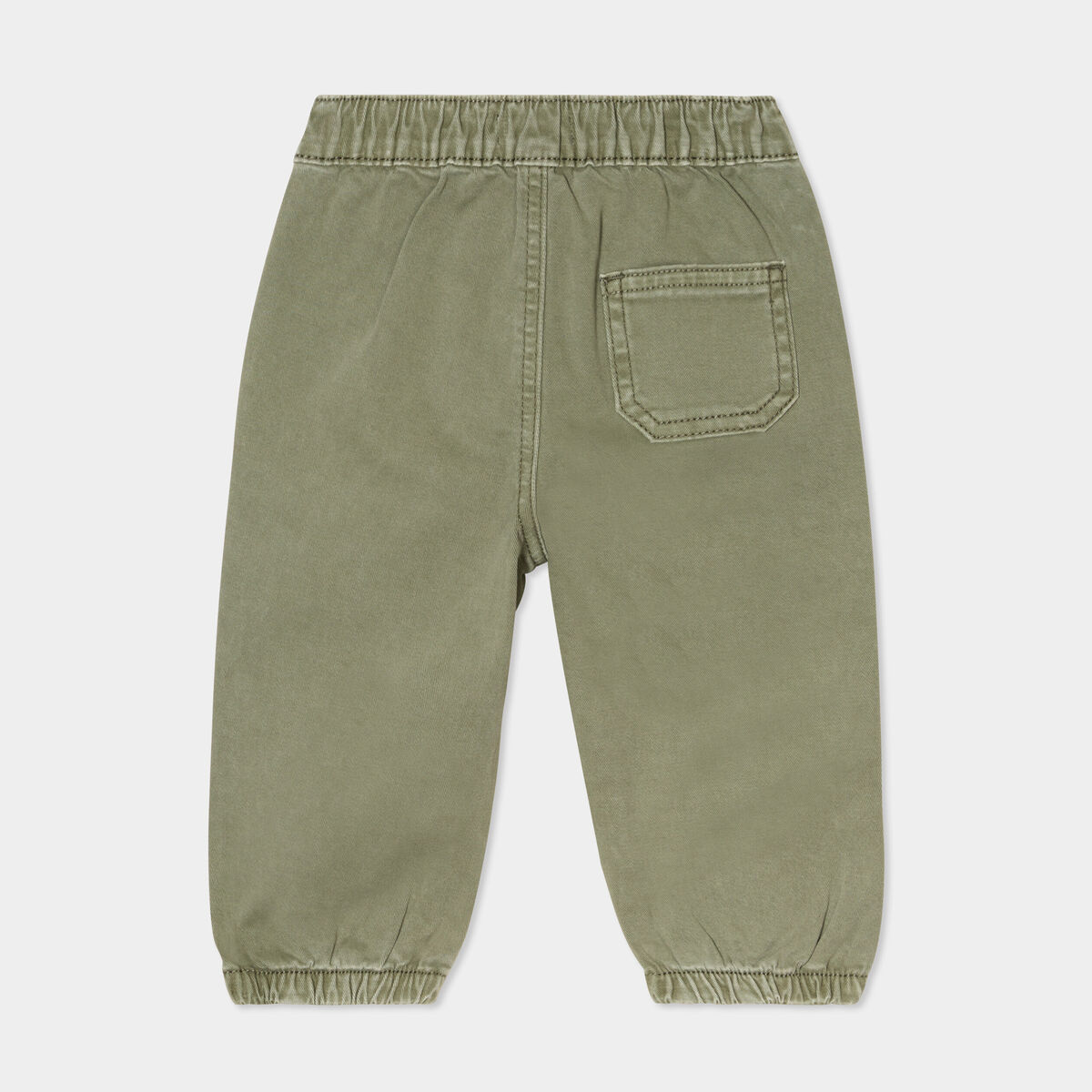 Pantalon jogger bas élastiqué coton vert kaki bébé garçon